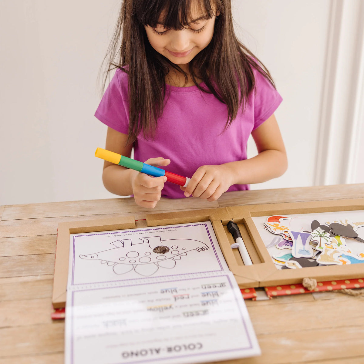 Natural Play: Play, Draw, Create Reusable Drawing & Magnet Kit – Dinosaurs