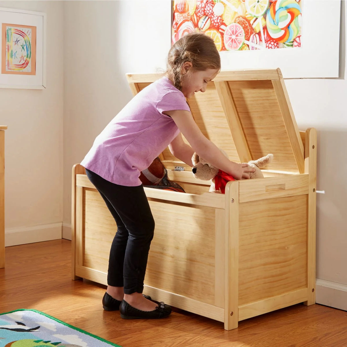 Wooden Toy Chest (Honey)